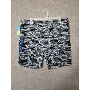 Haggar In Motion Comfort Tech Shorts Mens 40 Gray Camo Stretch NEW
